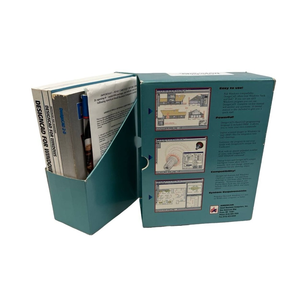 Vintage MS-Dos Floppy Disc DesignCAD 2D Software Windows Full Working Demo