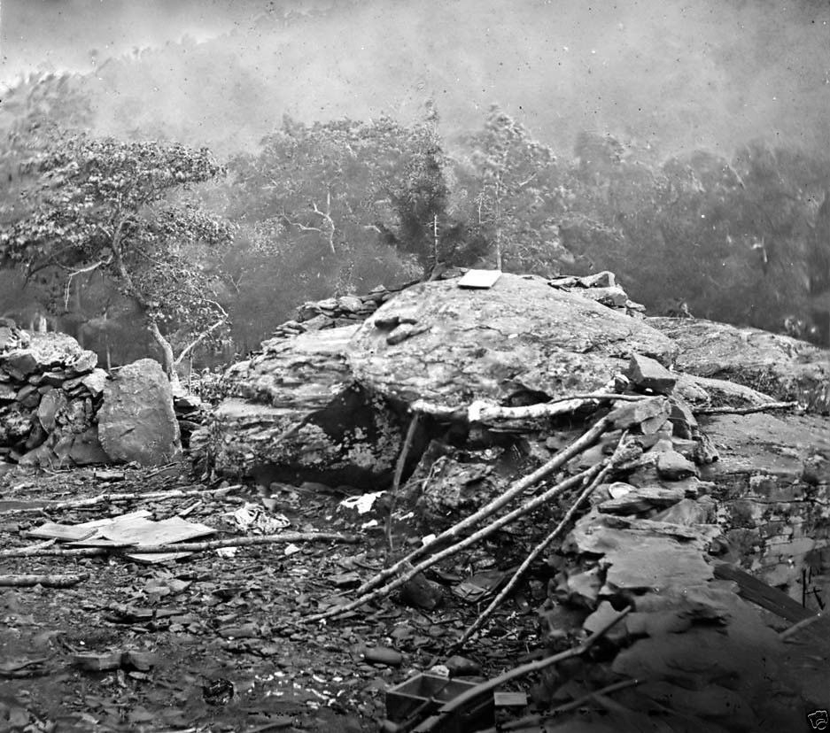 Battle of Gettysburg - Little Round Top Union Breastworks 8x10 Civil War Photo