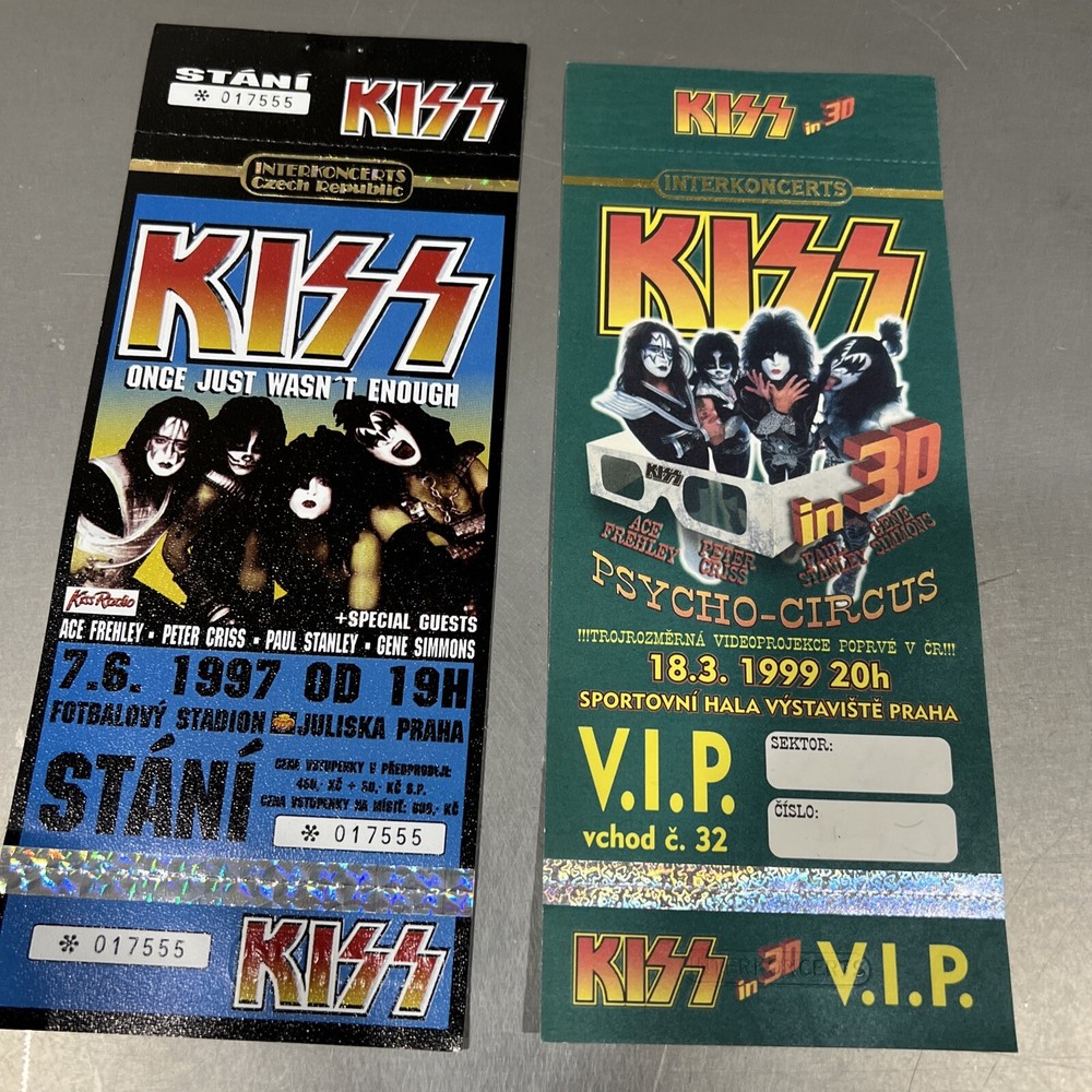 Rare kiss concert tickets Complete new , Kiss Stani, Kiss In 3D VIP 2 Tickets