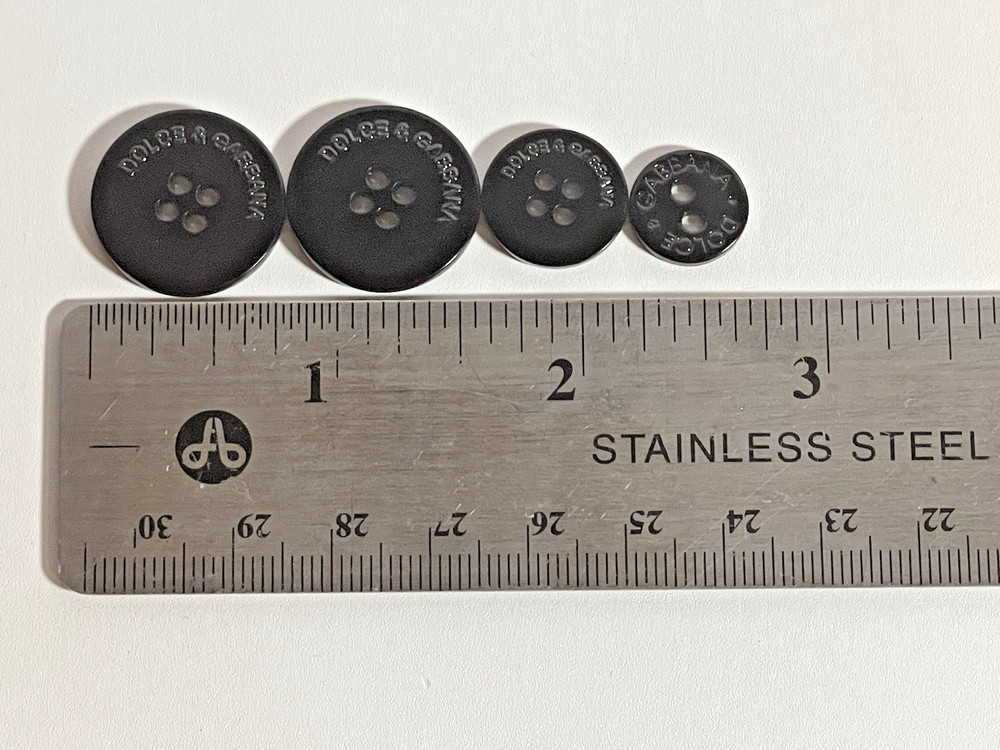 Four Black Metal Dolce & Gabbana Buttons-Signed
