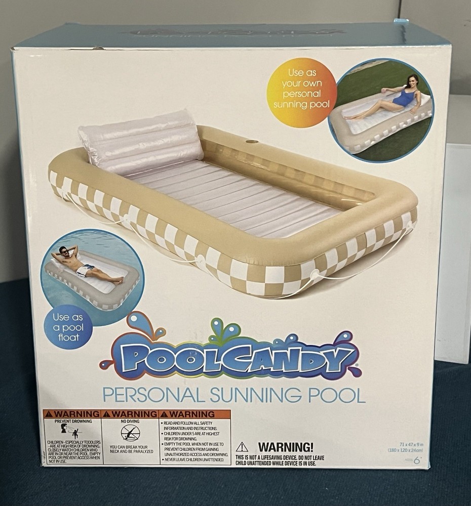 PoolCandy Personal Sunning Pool Float Inflatable New In Box