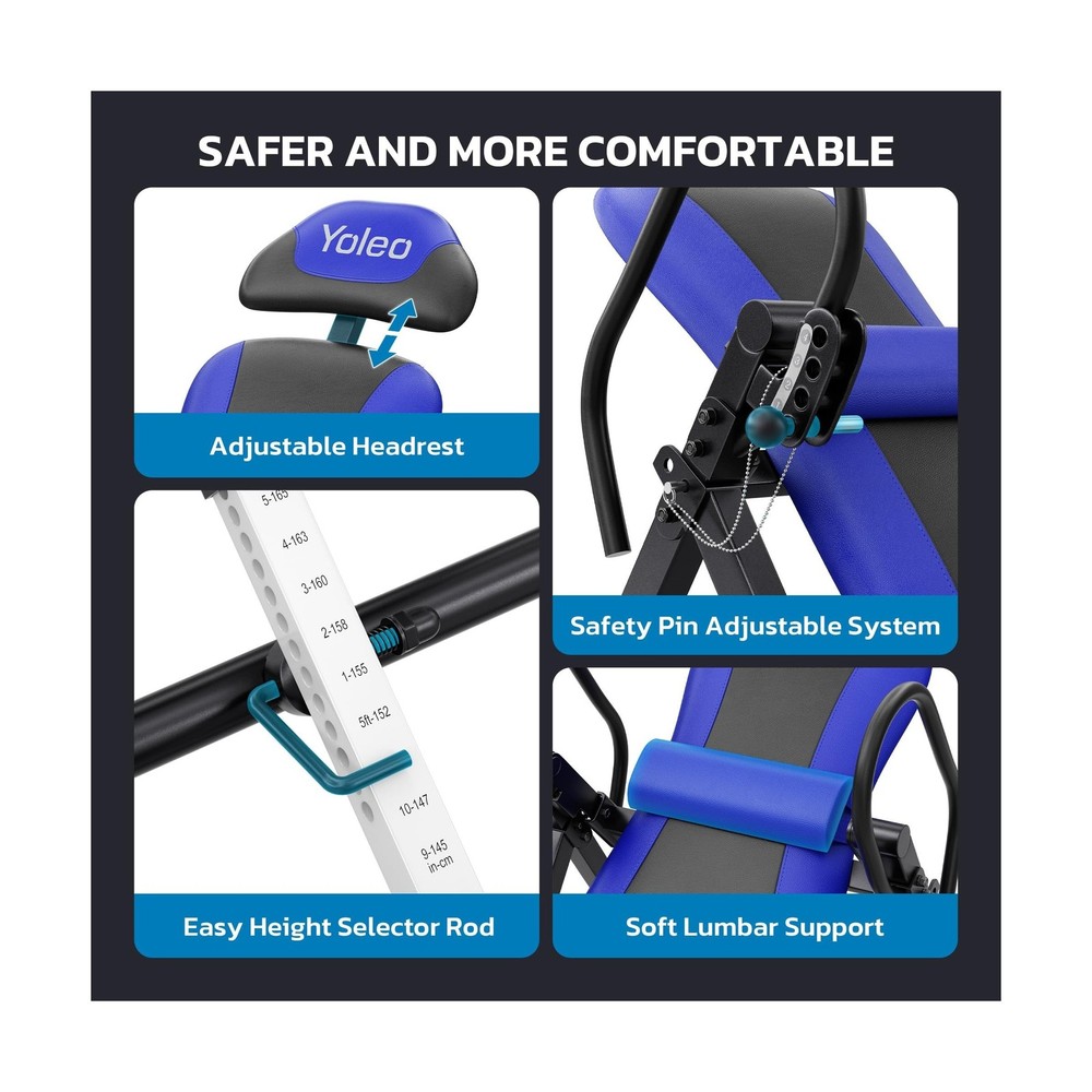 YOLEO Inversion Table for Back Pain 2026 Foldable Inversion Table w/Removable...