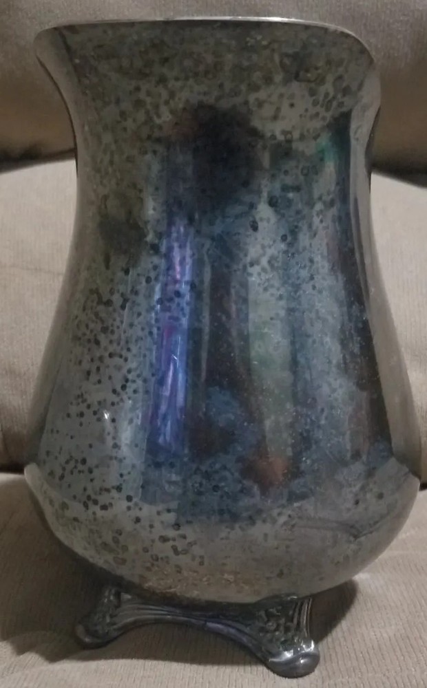 Vintage Oneida Silversmiths Water Pitcher with Decorative Footed Stand