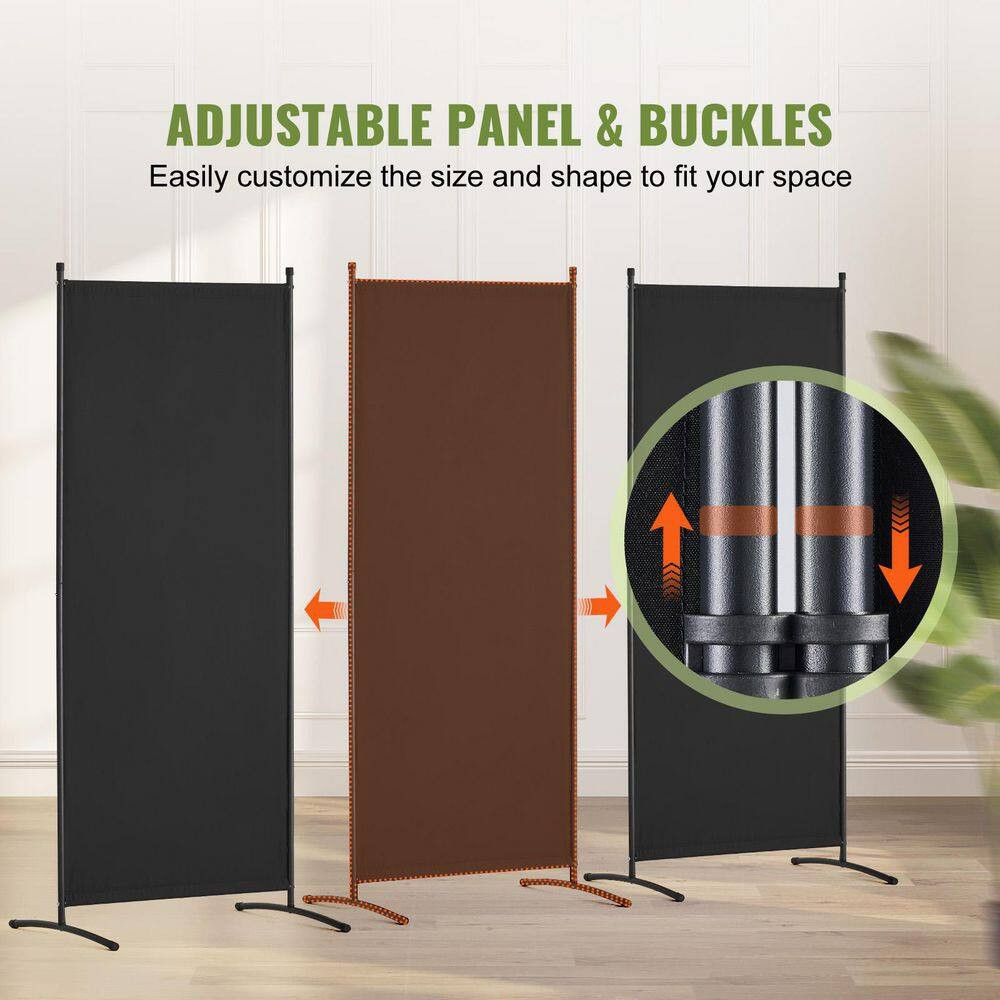 3-Panel Room Divider, Folding Screen Partition, Fabric Freestanding Room Divider
