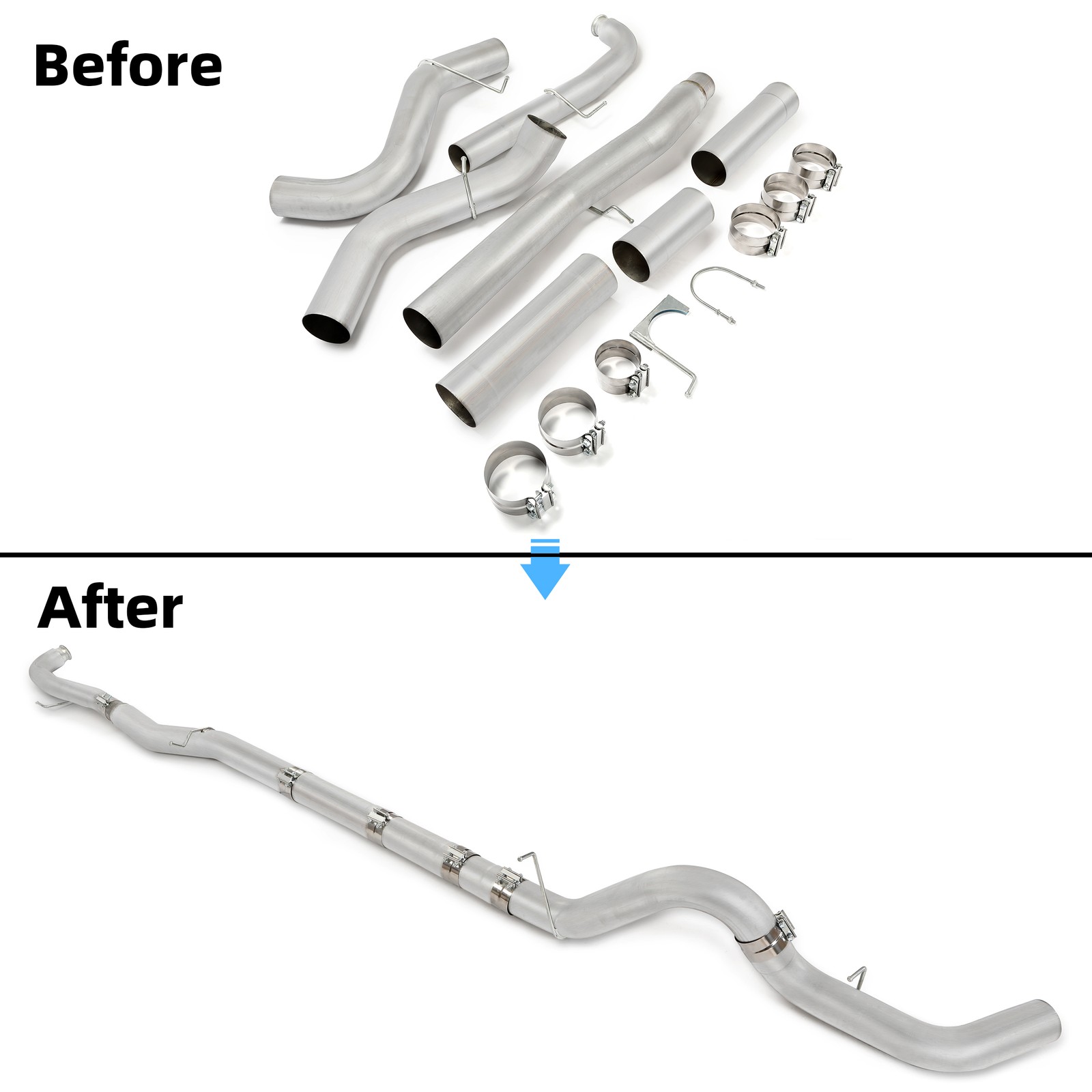 For 2011-2015 Duramax 6.6L LML 5" Exhaust Pipe Crew Extended Cab Dually