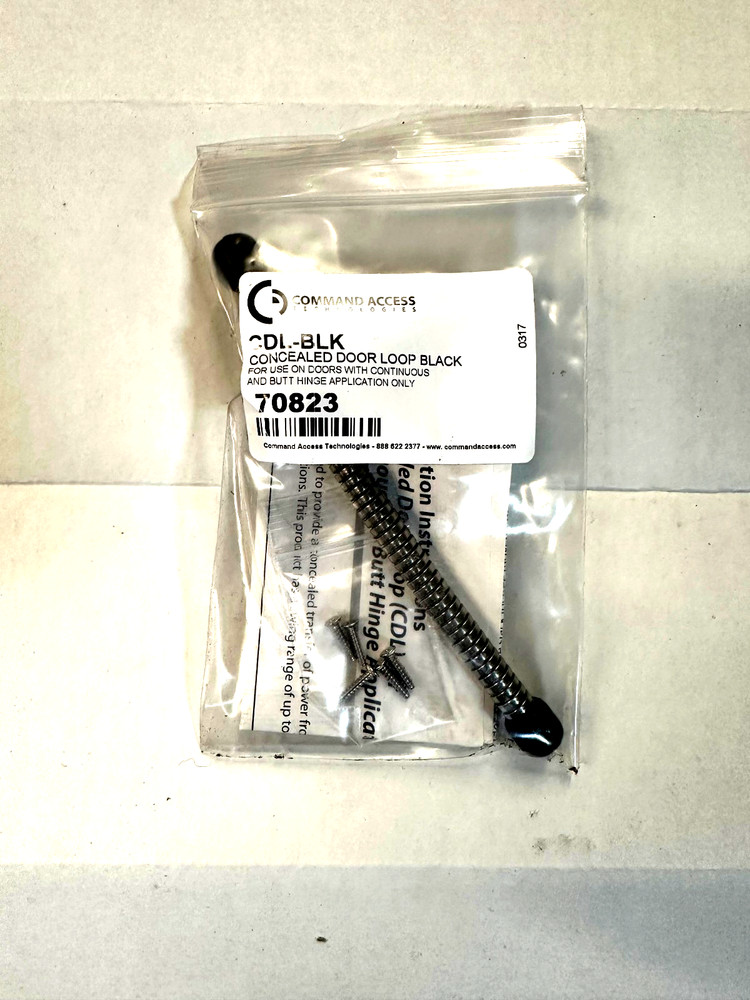 Command Access CDL-BLK Concealed Door Loop, Press Fit, No Wires, Black Anod Cap