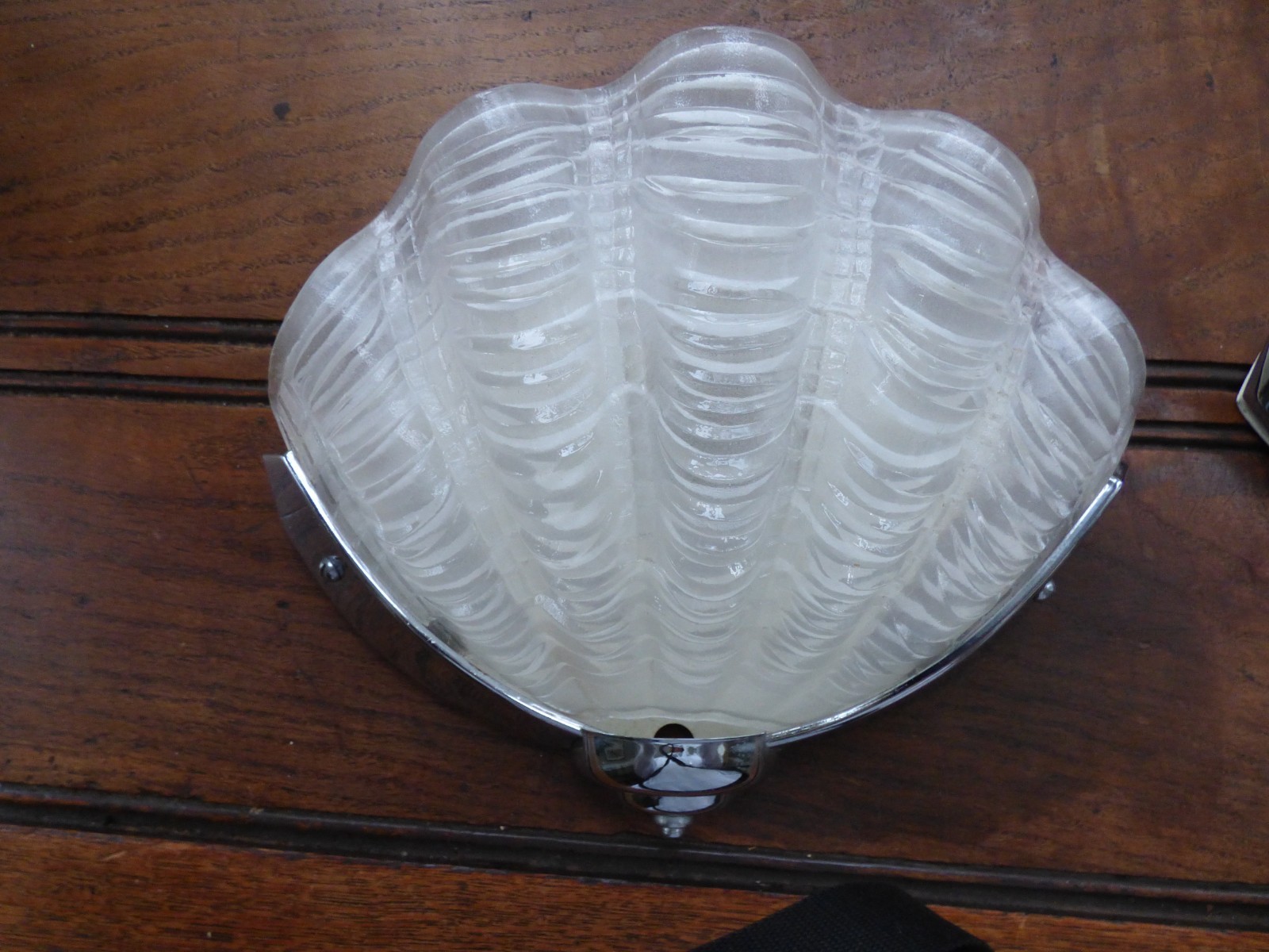 Art Deco Glass Clamshell Wall Lights