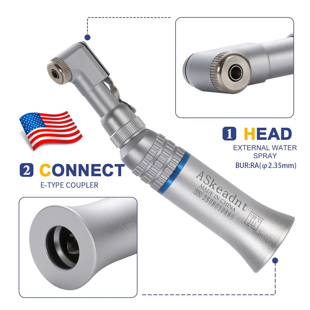 NSK Style Dental Slow Low Speed Contra Angle Handpiece Push / Latch Head E-type
