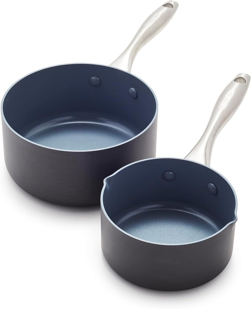 Greenpan Lima 2 Quart Cooking Pot With Ceramic Nonstick Coating Gray
