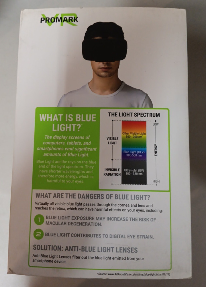 Promark Audio Pro VR Virtual Reality Headset Google Black Pro Mark Headset