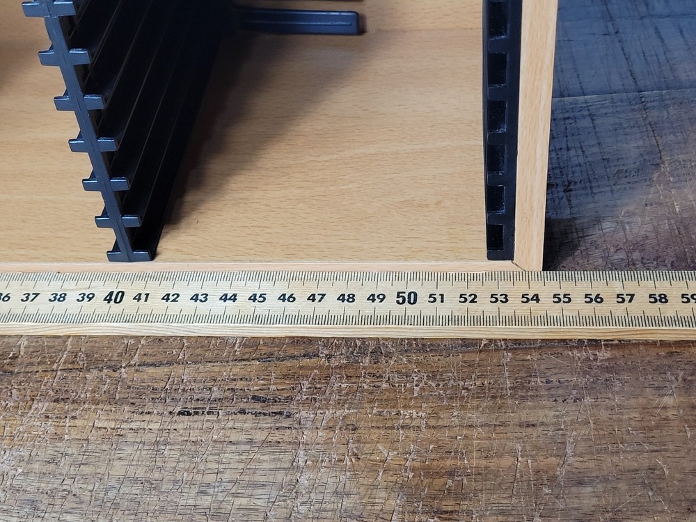 CD STORAGE BOX, 60 CD HOLDER, TIMBER AND PLASTIC CONSTRUCT