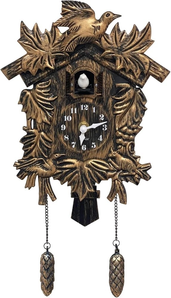 Chiming Cookoo Clock Brown Vintage Bird Flapping Cuckoo Clocks Volume Adjustable