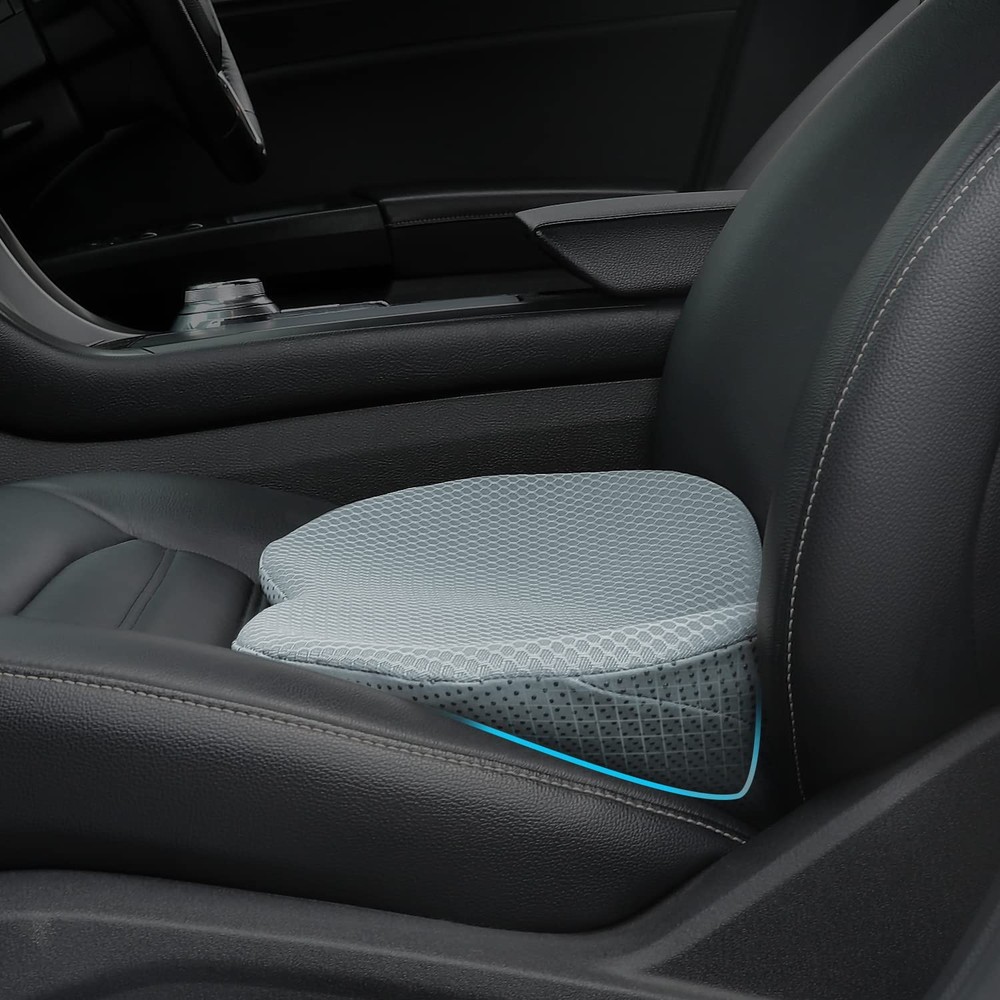 Livtribe Car Seat Cushion - Memory Foam Pad - Sciatica & Small, Gray