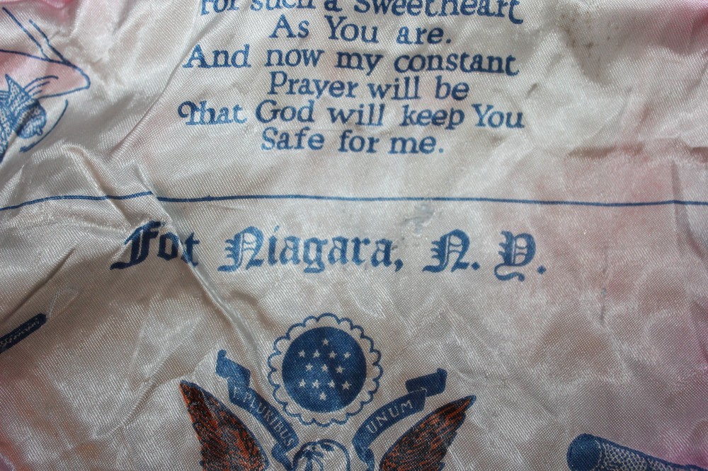 Original Early WW2 U.S. Army Fort Niagara (NY) Sweetheart Gift Pillow Cover