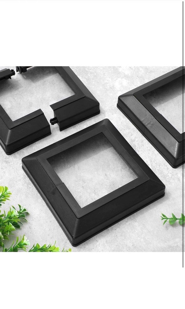 12-Pack Post Base Cover, Internal 4"x 4" PVC Post Skirt Split Type for Railing
