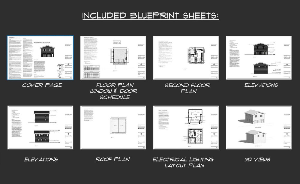 30' x 30' Two Bedroom Garage Apartment - Architectural Plan with Elevations & Ma