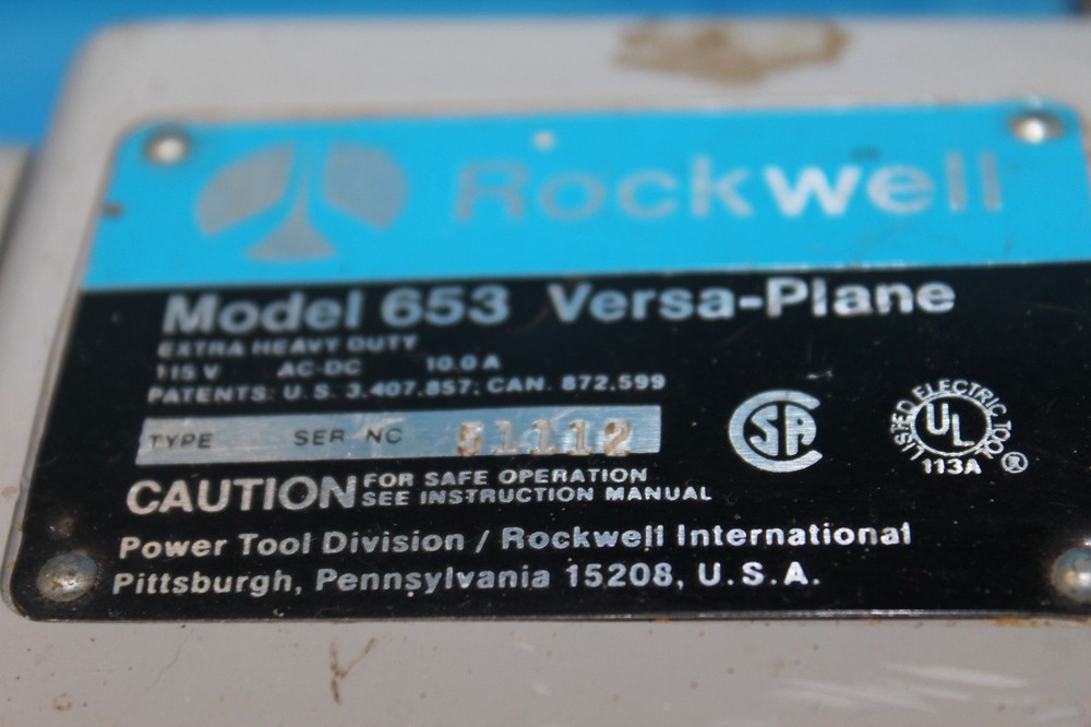 Rockwell Model 653 Versa Plane Plainer