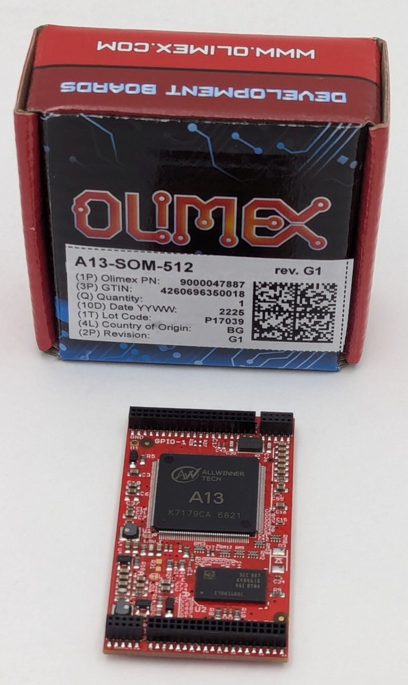 NEW Olimex A13-SOM-512 G1 Linux Android System on Module - A13 Cortex-A8 ARM CPU