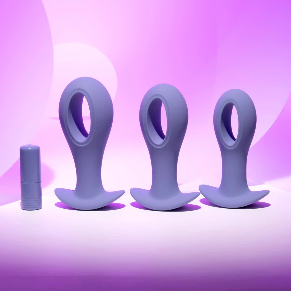 Hollow-center Silicone Anal Plug Buttplug Set Rechargeable Multi-speed Probe