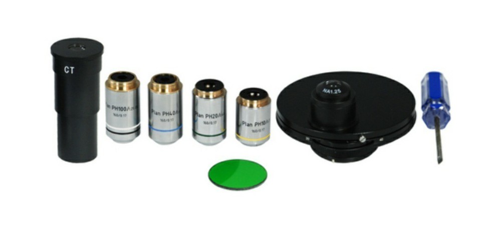 Microscope Phase Contrast Kit (10X 20X 40X 100X Plan Achromatic Phase...