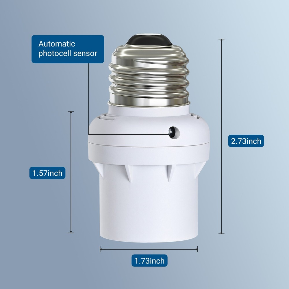 DEWENWIL 6 Pack Light Sensor Socket, E26 E27 Dusk to Dawn Light Sensor Socket