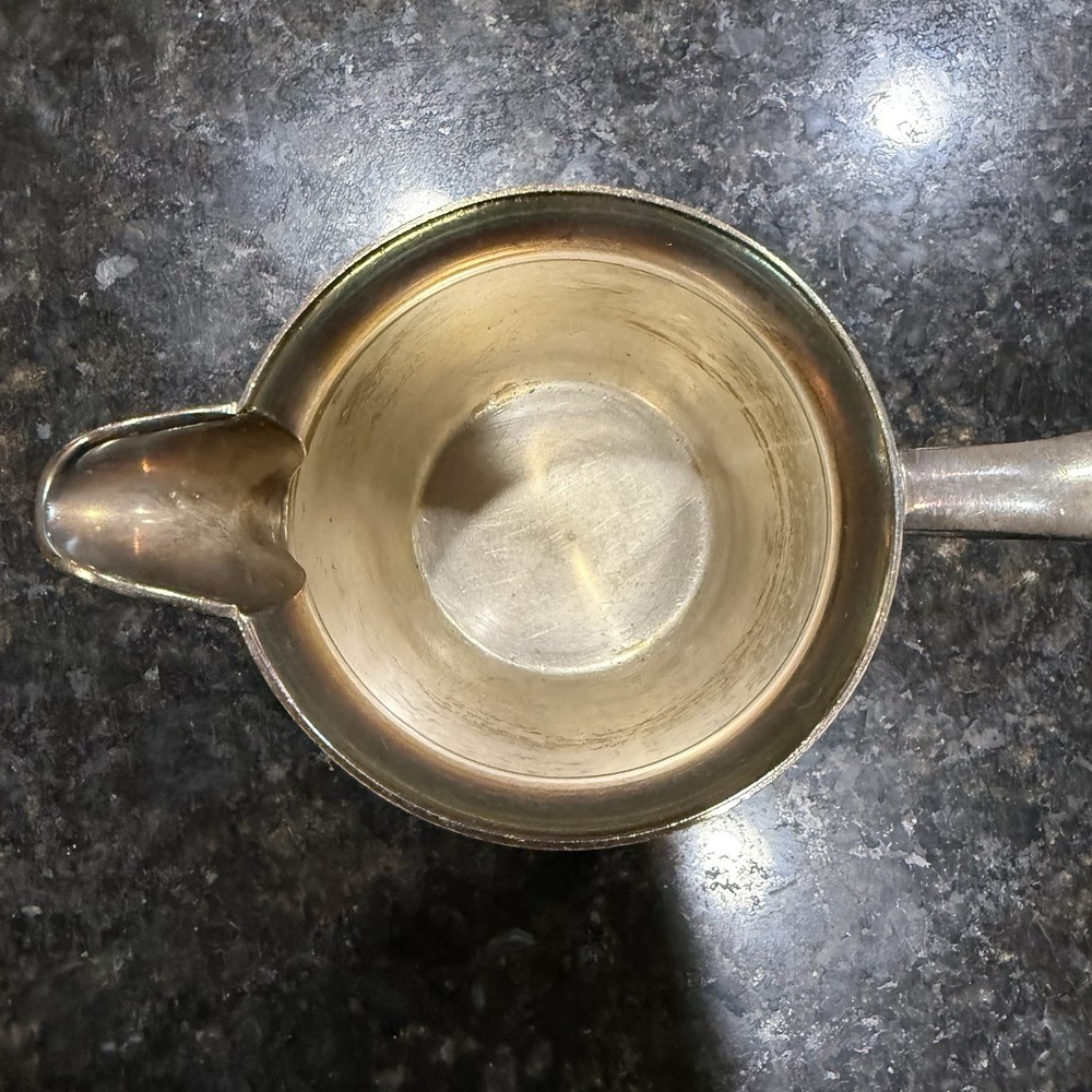 Antique Poole Silver Co EPNS Cream & Sugar set Adam Silverplated Monogrammed “T”