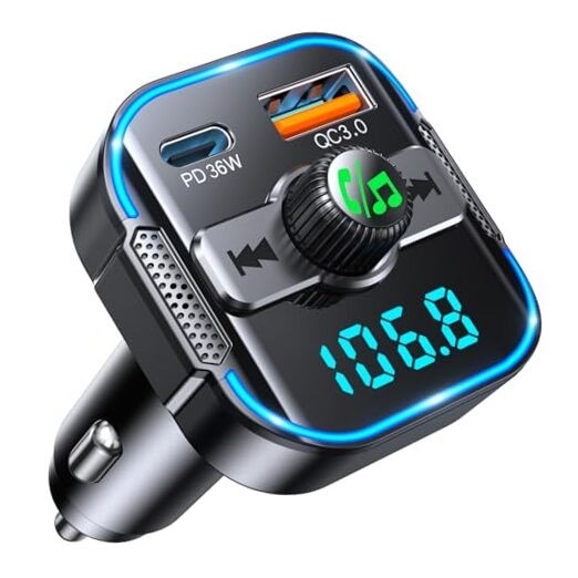 Bluetooth 5.3 Car Adapter【PD 36W+QC3.0 18W】, 2-in-1 FM Bluetooth Transmitter