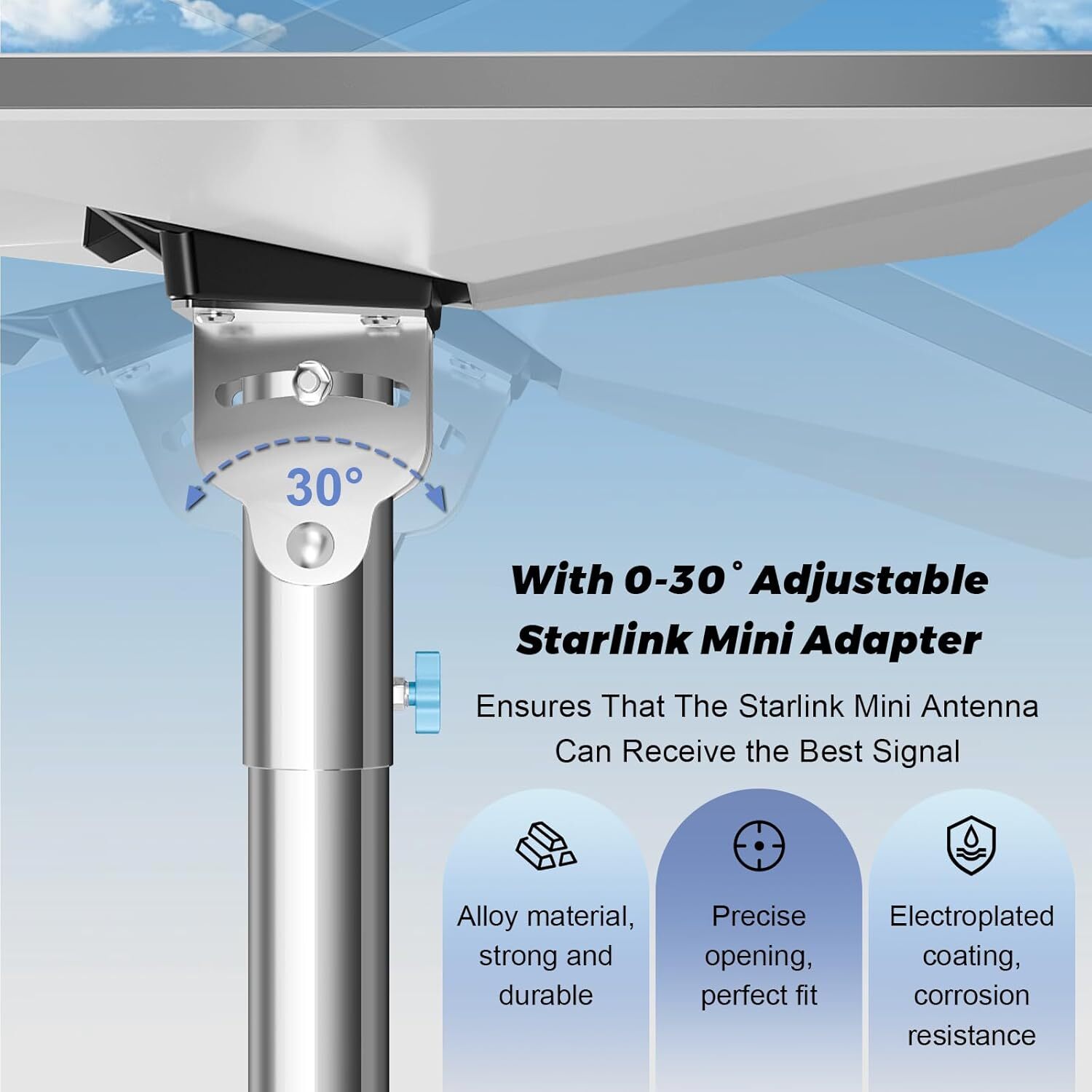 Starlink Mini Pole Mount, 8 Ft Starlink Mimi Mounting Kit with RV Ladder Mount