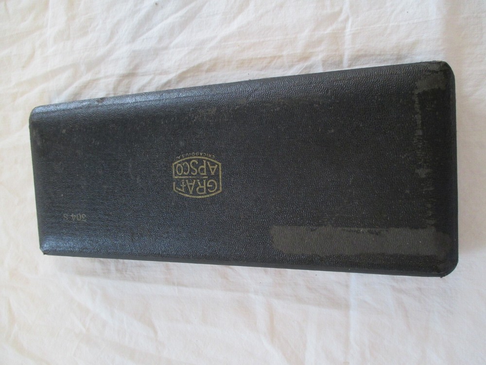 Vintage 304S Graf-Apsco Math & Engineer's 10-piece Drafting Compass Set in Case.