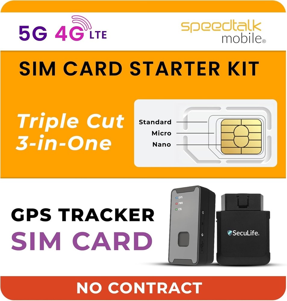 GPS Tracker SIM Card Kit for 5G 4G LTE Devices - Universal Size Options