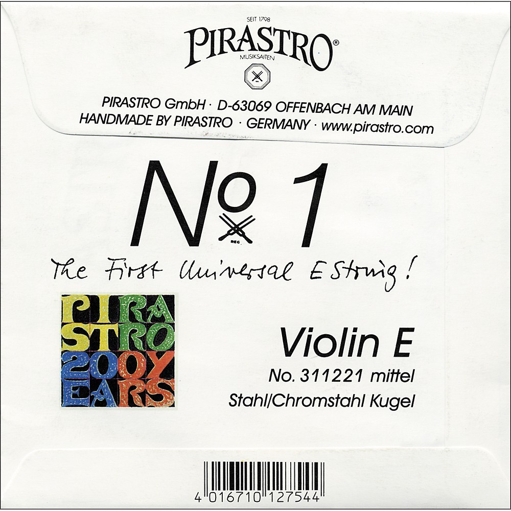 Pirastro Univeral No.1 Series Violin E String 4/4 String Ball End Medium
