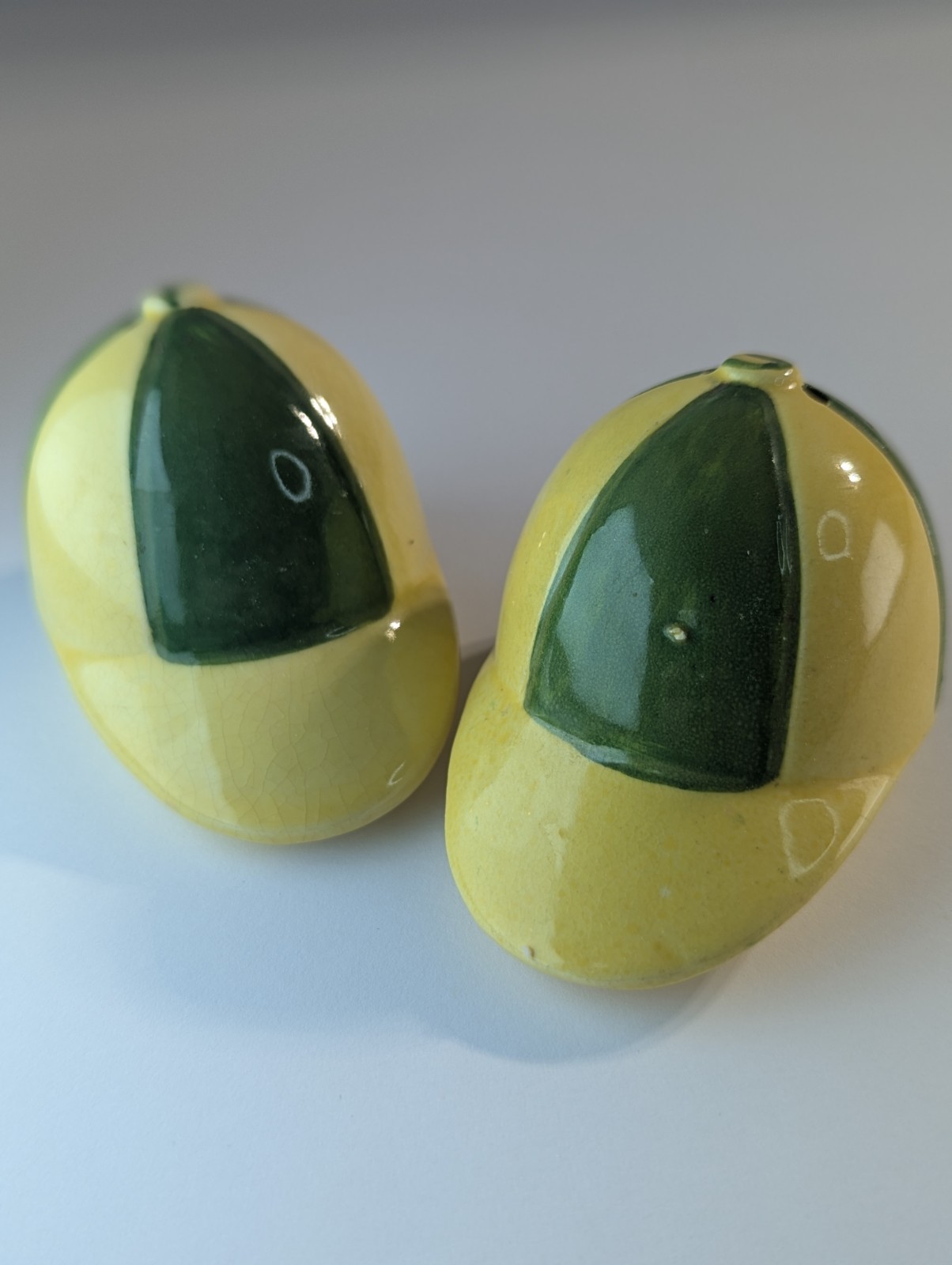 Vintage 1950's Baseball Cap Hat Salt And Pepper Shakers