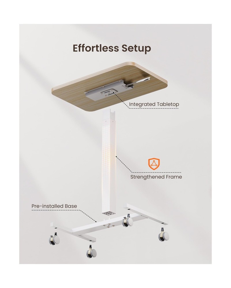 ErGear Mobile Small Standing Desk, Enhanced Adjustable Height Computer Workst...