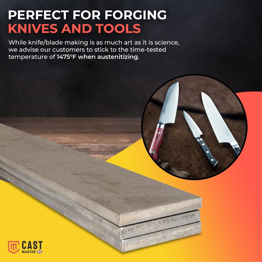 Three (3) Pack Raw Billet Steel Blades for Blacksmithing Forge Cast Master Elite