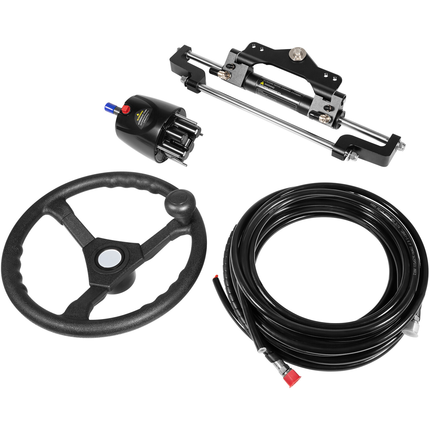 200HP Hydraulic Outboard Steering Kit Boat Marine System for Single Station