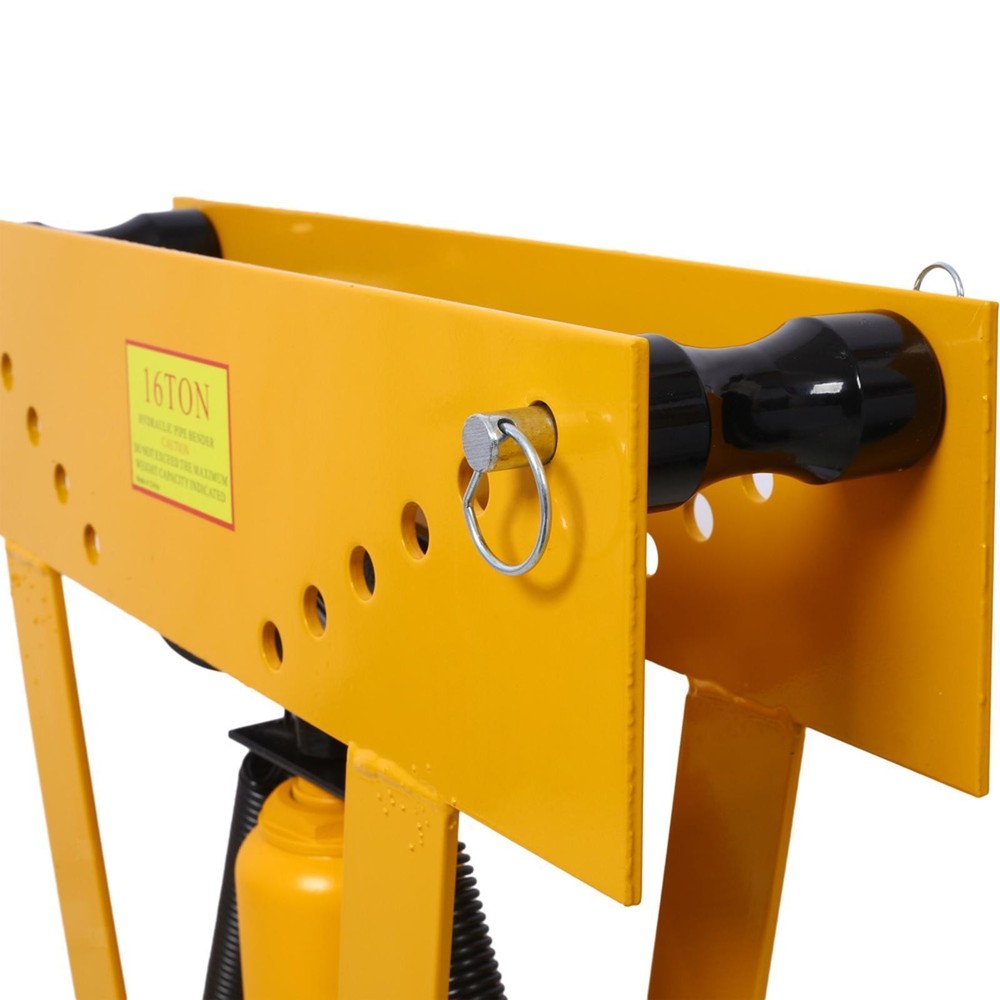 16 Ton Manual Hydraulic Pipe Bender w/ 8 Precision Dies, Adjustable Rollers