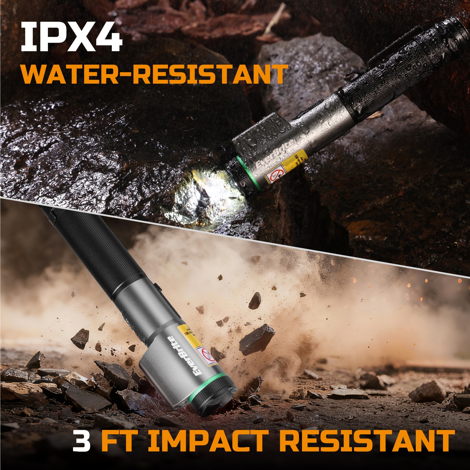 EverBrite Rechargeable EDC Flashlight with White Light and Green Beam 500 Lumens