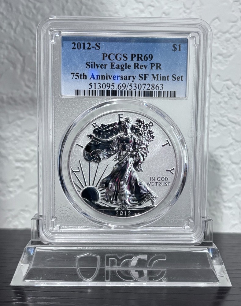 2012-S Silver Eagle Reverse Proof 75th Anniversary PCGS PR69 PF69 2012 S $1
