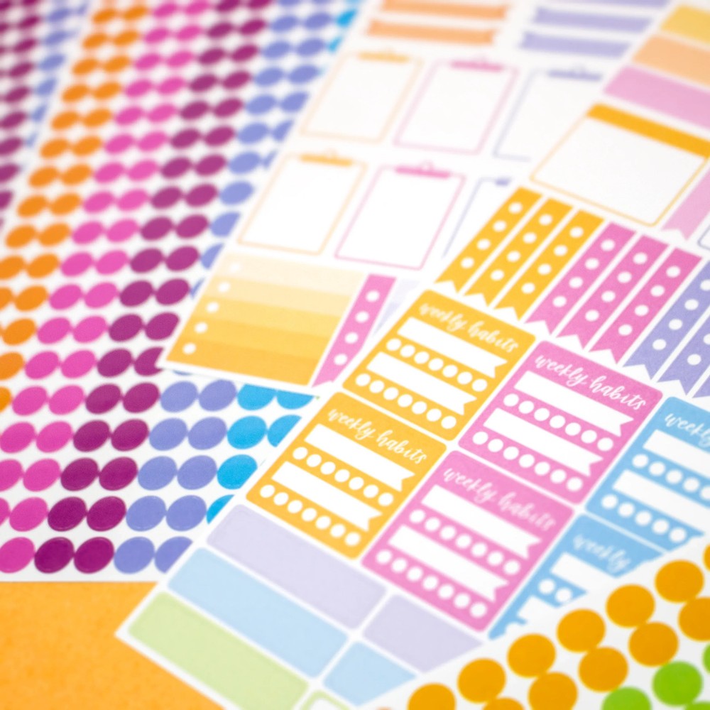 bloom daily planners Planner Stickers, Color Coding Pack, Bright