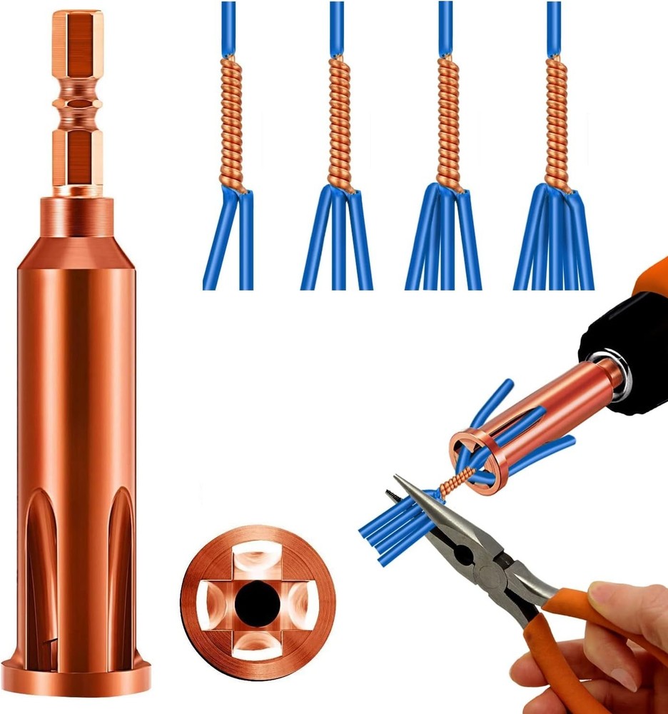 Universal Wire Twisting Tool - Ergonomic Wire Stripper for Electricians, Brown