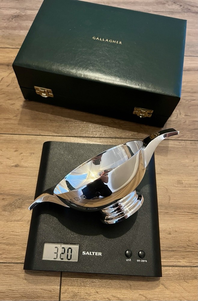 Solid Silver Large Heavy Quaich Bowl In Original Box