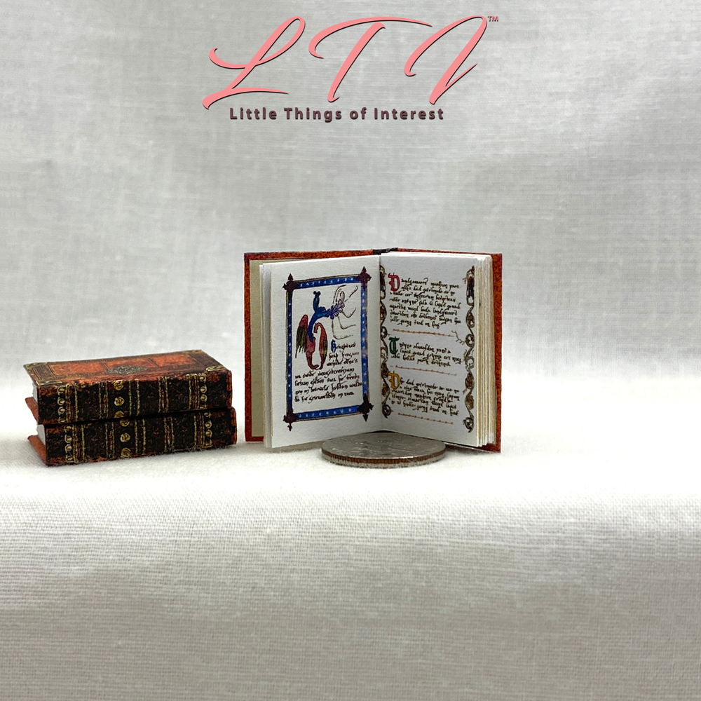MERLIN'S GRIMOIRE Miniature 1:12 Scale Magic Medieval Manuscript Book