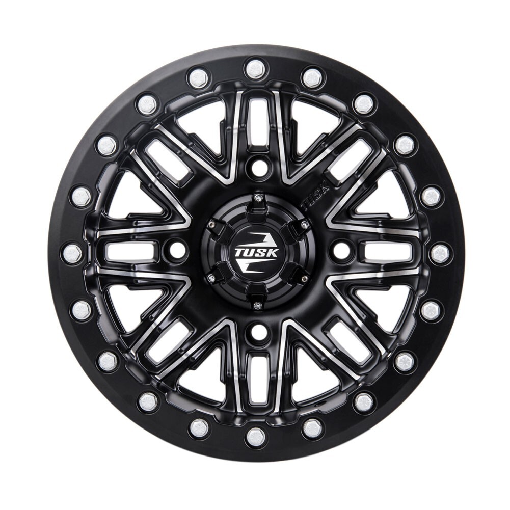 4/156 Tusk Nebo Beadlock Wheel 14x7 5.0 + 2.0 Machined/Black