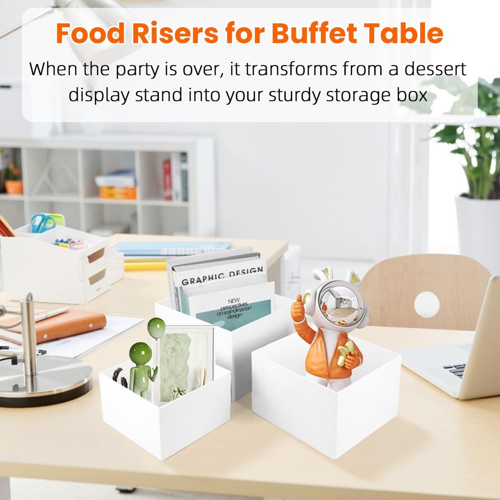 8 PCS Buffet Risers, Large Food Risers for Buffet Table, Dessert Table Displa...