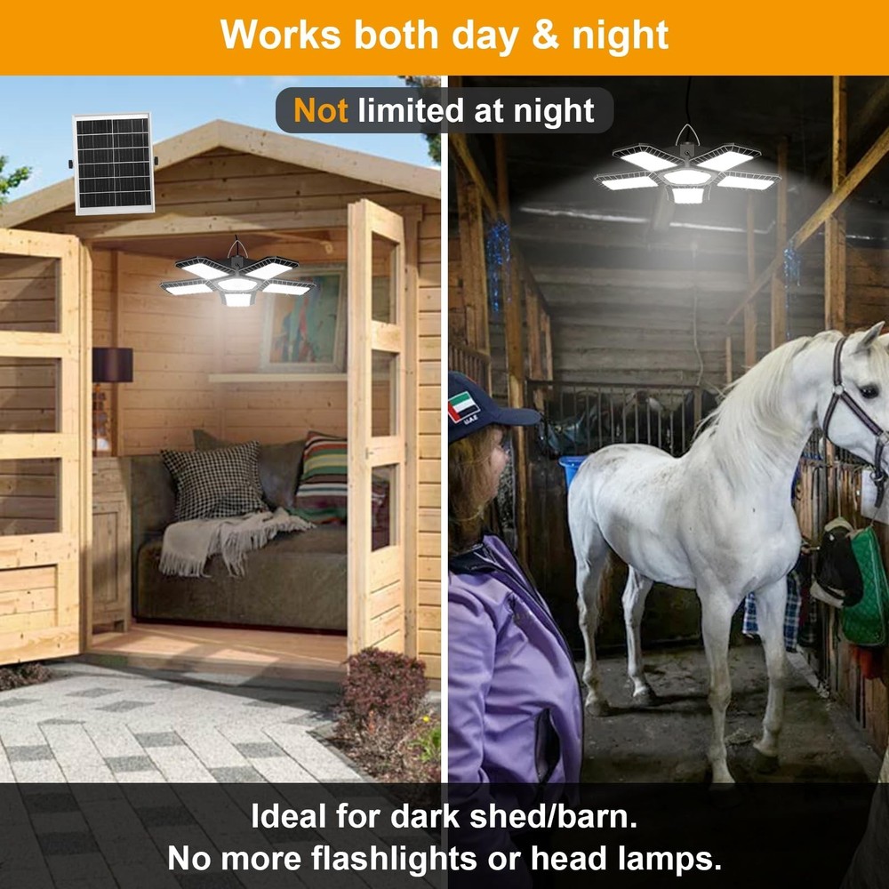 Solar Light for Shed with Constant On & Motion Activated Simple 2 Modes Tempe...