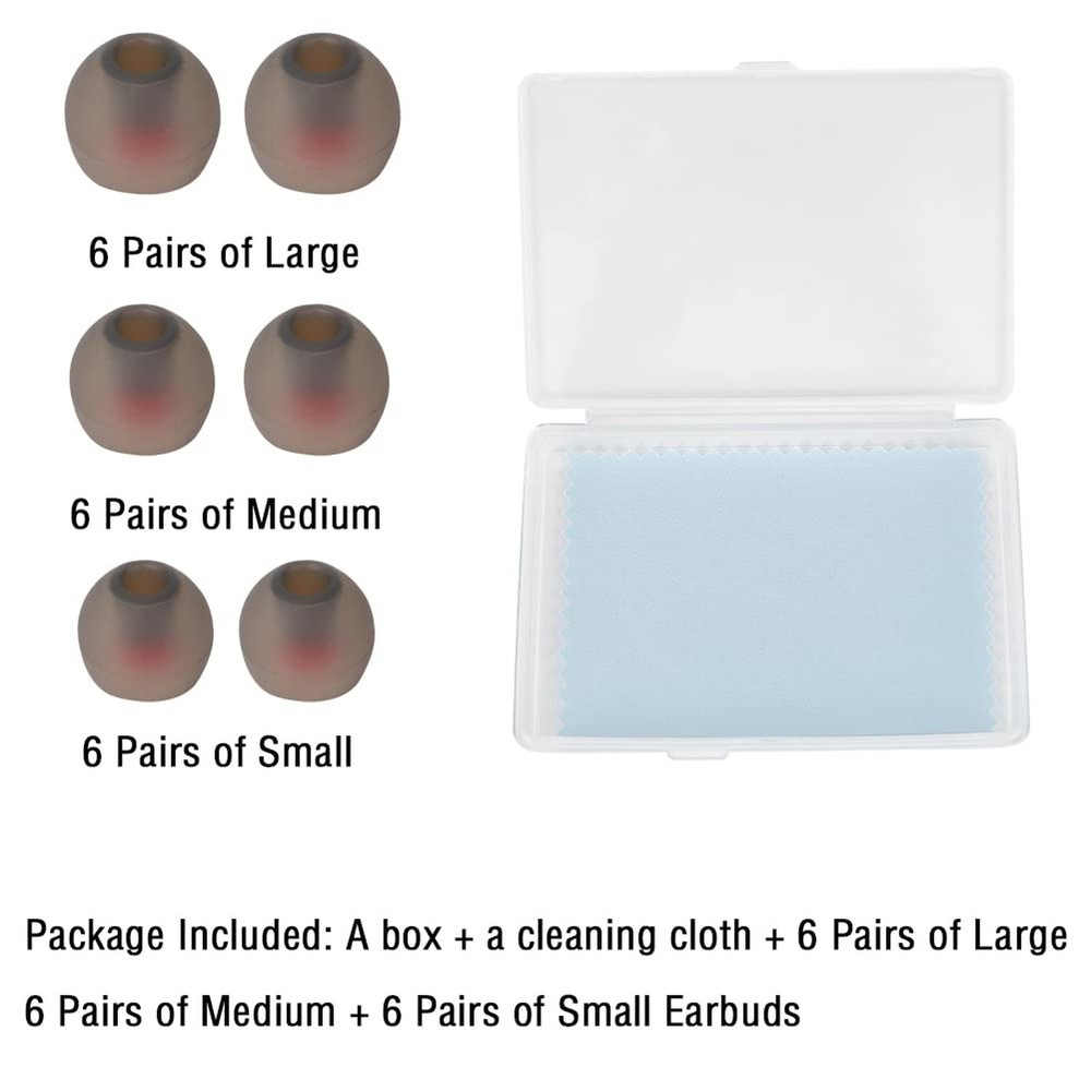 Replacement Earbud Tips Silicone Ear Tips for in- Ear Headphones Eartips Tips...