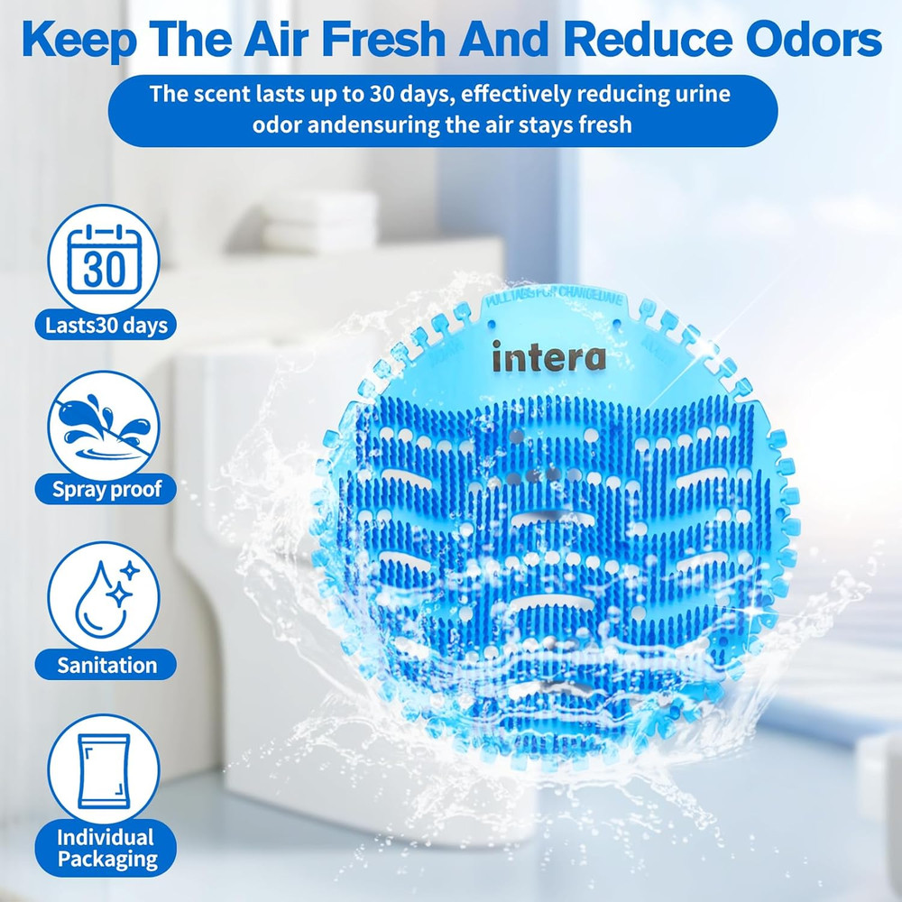 48 PACK Urinal Screen Deodorizer, 3D Wave Anti-Splash Odor Protection Urinal Cak