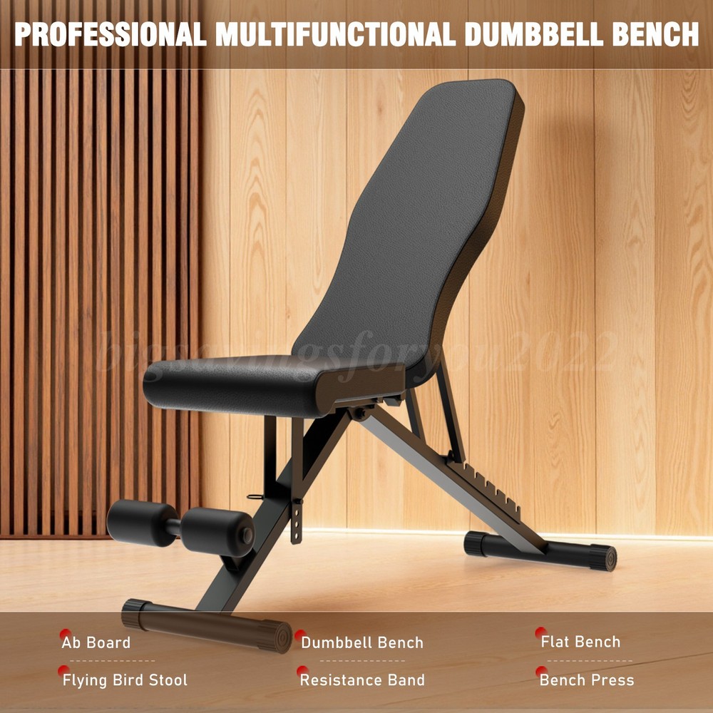 Adjustable Weight Dumbbell Bench Incline Decline Foldable Body Workout Bench US