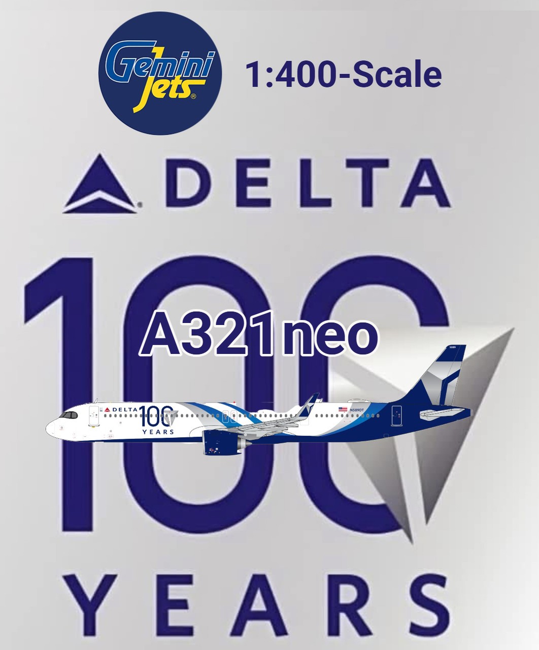 Delta Air Lines A321neo N589DT "100 Years" GJDAL2334 Scale 1:400