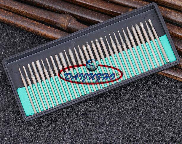 Set  1/8" 30pcs TITANIUM coated Bur Bit Tools Rotary Tool Drill Bit